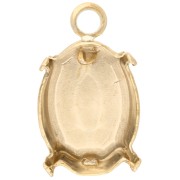 Pendente con incastonatura a griffe per cabochon PureCrystal 4120 14x10 mm - Oro