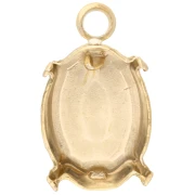 Pendente con incastonatura a griffe per cabochon PureCrystal 4120 14x10 mm - Oro