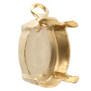Pendente con incastonatura a griffe per cabochon PureCrystal 4120 14x10 mm - Oro