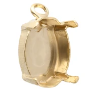 Pendente con incastonatura a griffe per cabochon PureCrystal 4120 14x10 mm - Oro