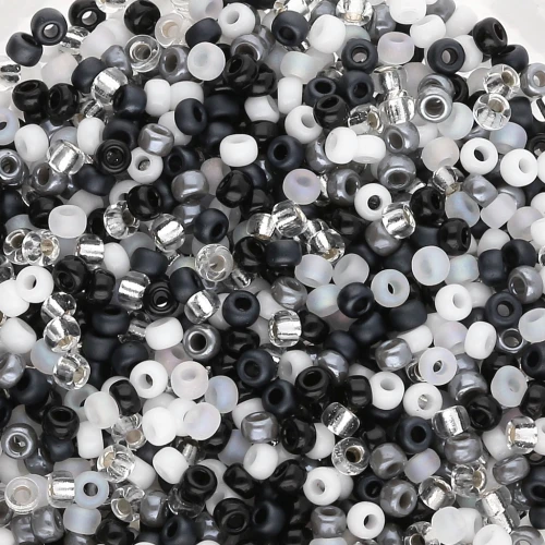 Miyuki Rockery Mix 11/0 - Bianco e nero x8g