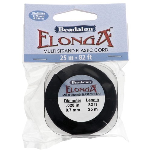 Filo elastico Elonga 0,7 mm - Multi-filo - Nero x25m