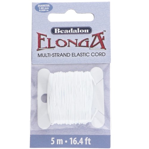 Filo elastico Elonga 1 mm - Multi-filo - Bianco x5m