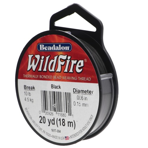 WildFire filo di nylon intrecciato da 0,15 mm - Nero x18,2 m