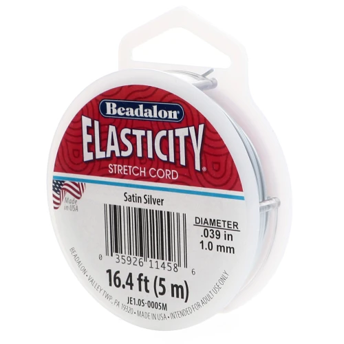 Elasticità 1 mm - Argento satinato x5m