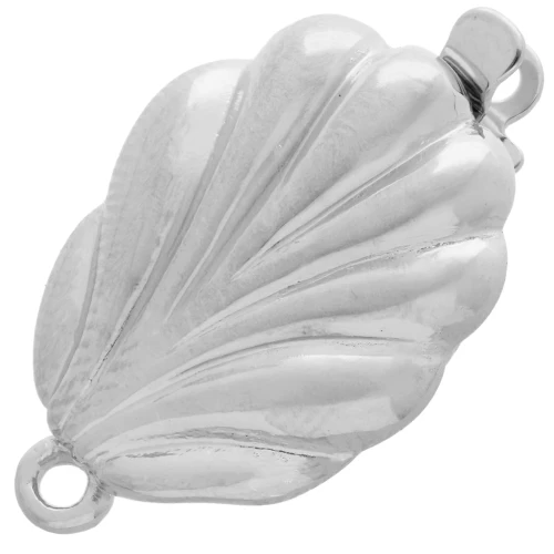 Chiusura a conchiglia a clip 18x12 mm - Bronzo bianco x1
