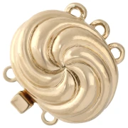 Fermaglio a 3 file ad effetto spirale 13x16,5 mm - Oro x1
