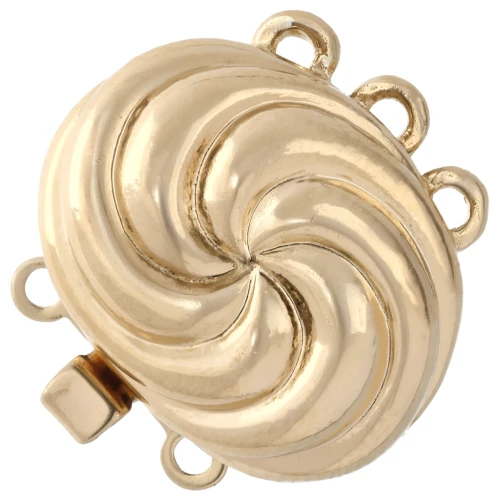 Fermaglio a 3 file ad effetto spirale 13x16,5 mm - Oro x1