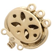 Fermaglio a 3 file ad effetto spirale 13x16,5 mm - Oro x1