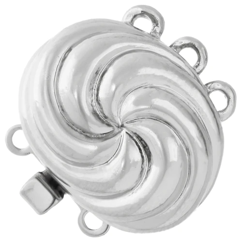 Fermaglio a 3 file ad effetto spirale 13x16,5 mm - Bronzo bianco