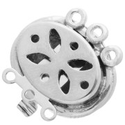 Fermaglio a 3 file ad effetto spirale 13x16,5 mm - Bronzo bianco