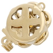 Chiusura a fiore a clip da 14 mm con imitazione della madreperla - Oro x1