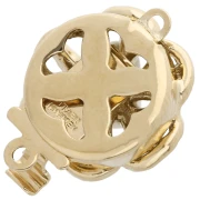 Chiusura a fiore a clip da 14 mm con imitazione della madreperla - Oro x1