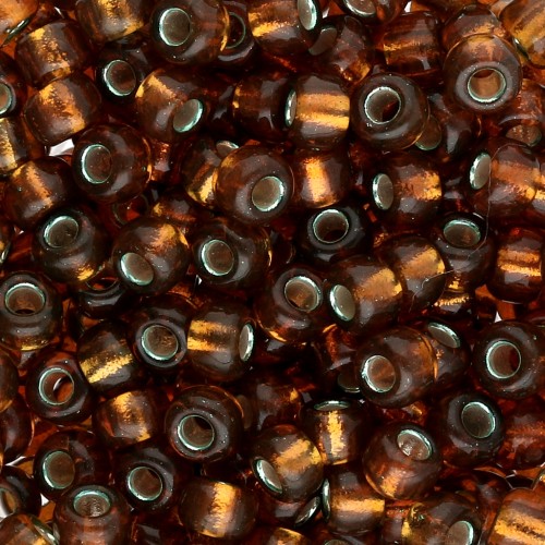 Rocaille Miyuki 6/0 1421 - Argento tinto con oliva dorata x8g