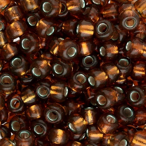 Rocaille Miyuki 6/0 1421 - Argento tinto con oliva dorata x8g