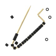 Spilla decorativa con Perle, Ciondoli e Pompon 26 mm - Dorato x1