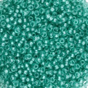 Preciosa perla rocaille 11/0 2 mm - Terra Pearl - Cristallo tinto di verde x20 g