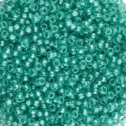 Preciosa perla rocaille 11/0 2 mm - Terra Pearl - Cristallo tinto di verde x20 g