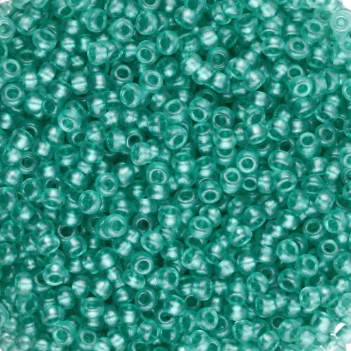 Preciosa perla rocaille 11/0 2 mm - Terra Pearl - Cristallo tinto di verde x20 g