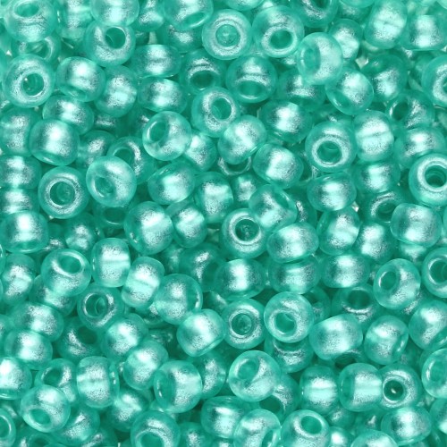 Preciosa perla rocaille 8/0 3 mm - Terra Pearl - Cristallo tinto di verde x 20 g