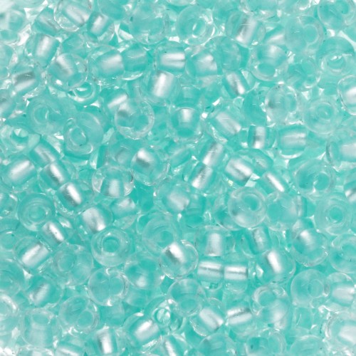 Preciosa perline rocaille 8/0 3 mm - Perla con cristallo lineato verde x20 g