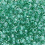 Preciosa perla rocaille 8/0 3 mm - Crystal Lined Green Sfinx x20g