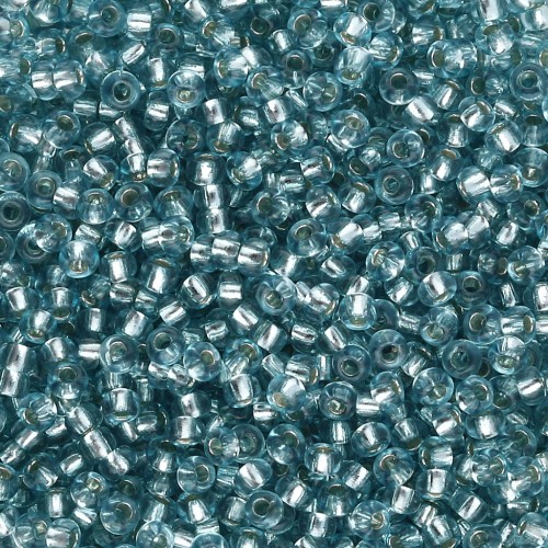 Rockery 11/0 2 mm - Solgel - Cristallo blu verde 2 tinta argento x20g