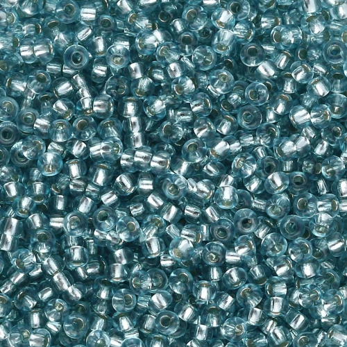 Rockery 11/0 2 mm - Solgel - Cristallo blu verde 2 tinta argento x20g