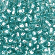 Preciosa rocaille 8/0 3 mm - Solgel - Cristallo tinto blu-verde con rivestimento argentato x 20 g