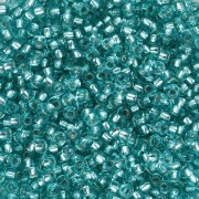 Rockery 11/0 2 mm - Solgel - Cristallo verde 3 tinto foderato d'argento x20g