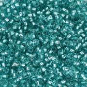 Rockery 11/0 2 mm - Solgel - Cristallo verde 3 tinto foderato d'argento x20g