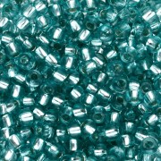 Preciosa rocaille 8/0 3 mm - Solgel - Green 3, cristallo tinto con rivestimento argentato x 20 g