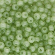 Preciosa perla rocaille 8/0 3 mm - Solgel - Verde 2, colorato alabastro x 20 g