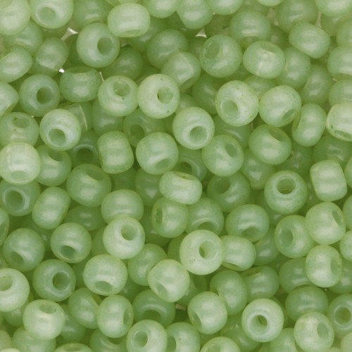 Preciosa perla rocaille 8/0 3 mm - Solgel - Verde 2, colorato alabastro x 20 g