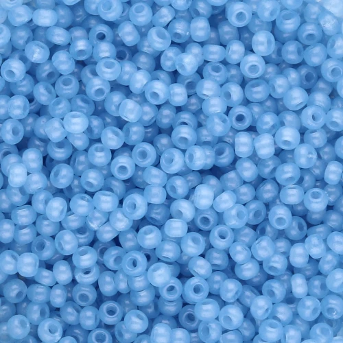 Rocailles 11/0 2 mm - Solgel - Blue Jean 2 Alabastro tinto x20g