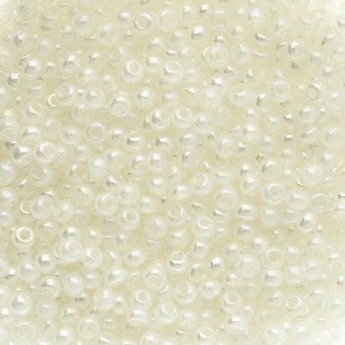 Preciosa perla rocaille 11/0 2 mm - White Alabaster Luster AB 20 g