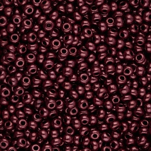 Preciosa perla rocaille 11/0 2 mm - Opaque Red Coral Lila Luster 20 g