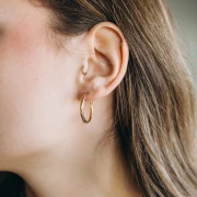 Cerchi rotondi ritorti 25 mm - filo 2,3 mm - acciaio inossidabile 304L Dorato x2