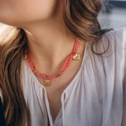 Ciondolo a cuore irregolare martellato da 18 mm - acciaio inossidabile 304L Dorato x1