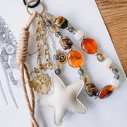 Pendente a cuore 29x30 mm Motivo d'amore con strass - Acciaio inossidabile 304L Dorato x1