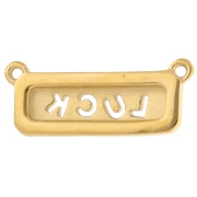 Pendente rettangolare 2 anelli 11x29 mm - Fortuna - Acciaio inossidabile 304 Dorato - Multicolore