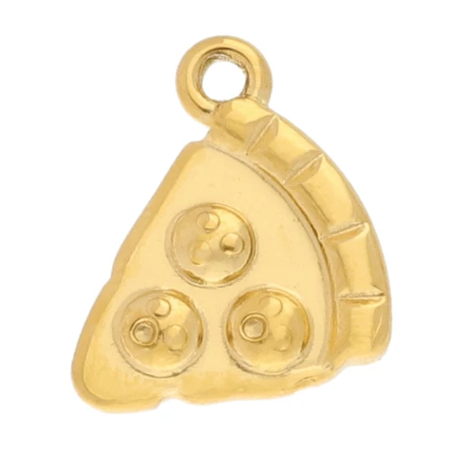 Ciondolo per pizza 13x12 mm - Acciaio inossidabile 304 Dorato x1
