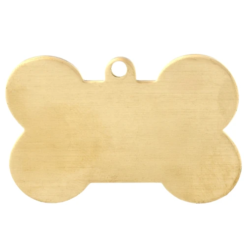 Pendente a forma di osso ImpressArt 27x41 mm - Targhetta per cani - Ottone grezzo x1
