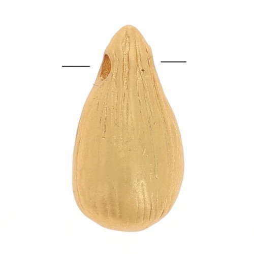 Perla a goccia da 9,5 mm - Dorata con oro fino satinato x1