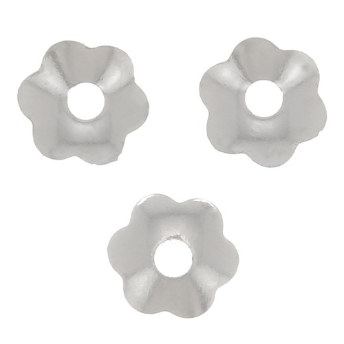 Coppette a fiore 4 mm - Argento x20