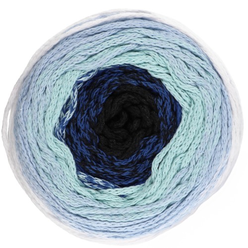 Rocchetto di corda per macramè in cotone Air Cake da 1 mm - Tie and Die Blue x220 m