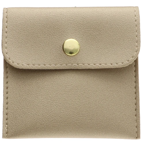 Astuccio per gioielli in similpelle con bottone a pressione 80x80 mm - Dorato x1