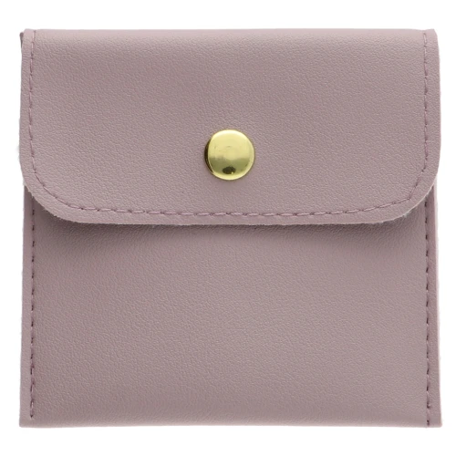 Astuccio per gioielli in similpelle con bottone a pressione 80x80 mm - Light Lilac x1