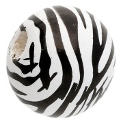 Perle di legno rotonde da 16 mm - motivo Zebra - Bianco - Nero x10|raw }}