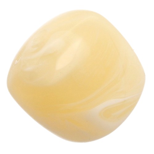 Perle cubiche irregolari 16x17 mm - Acrilico traslucido - Ecru marmorizzato x10